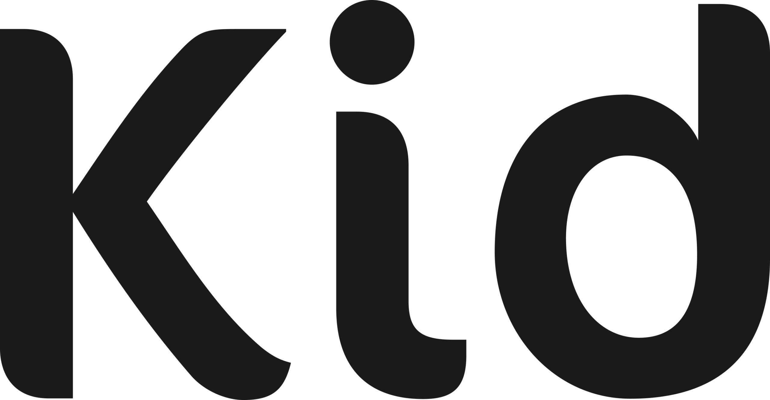 Ordet «Kid» er skrevet med fet, svart sans-serif-skrift på hvit bakgrunn.